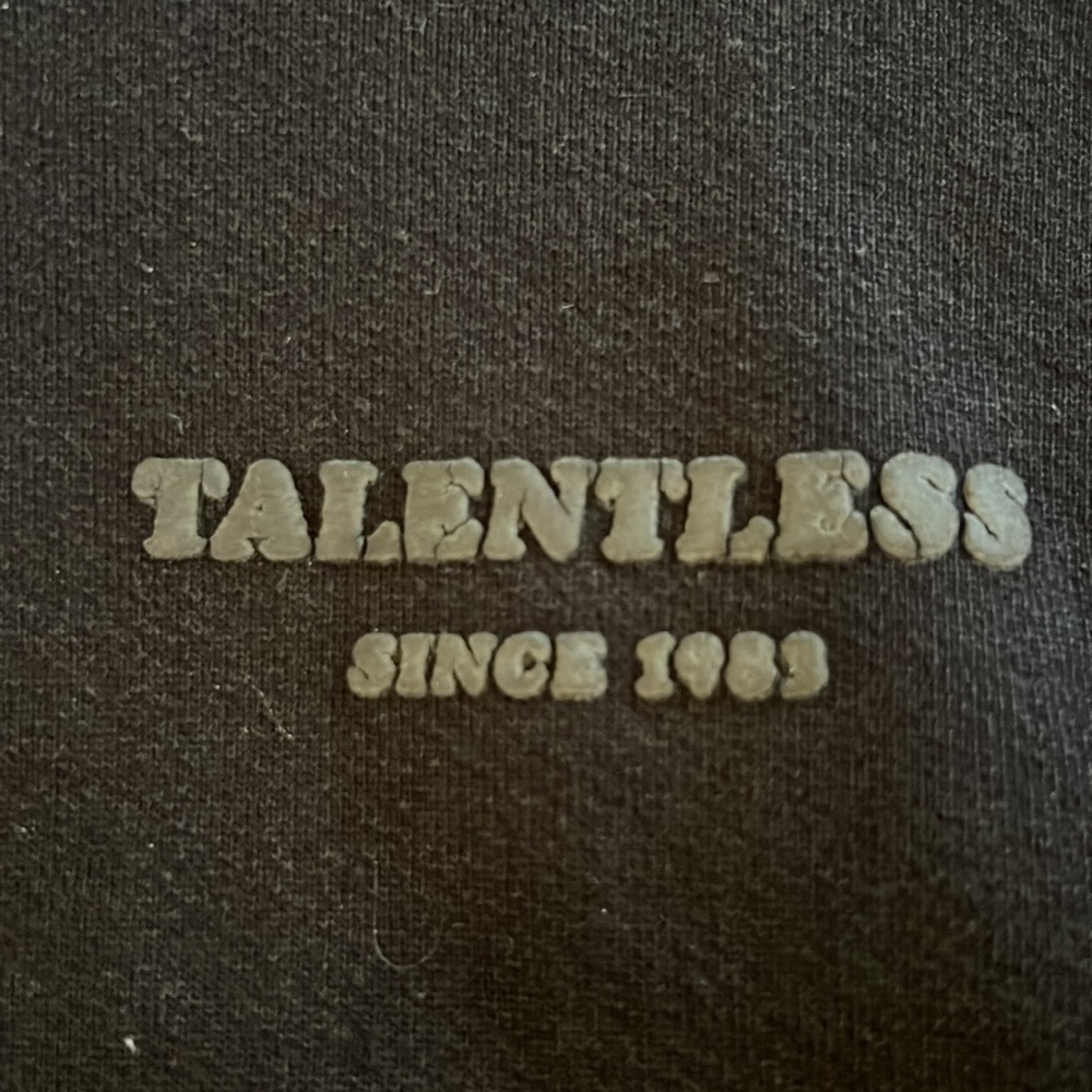 TALENTLESS Black Sweatshirt with Raised Logo